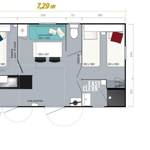 MOBILHOME 4 personnes - MH2 Saint guiral