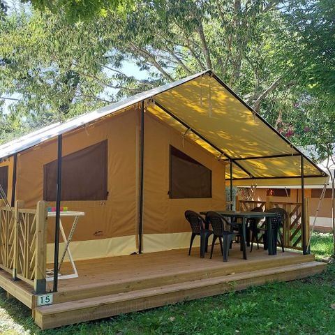 Canvas and wooden tent 5 persons - larzac lodge tent