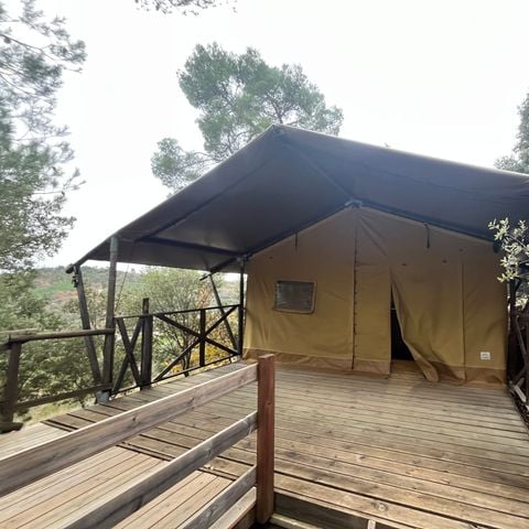 Canvas and wooden tent 5 persons - lodge tent with sanitary facilities SAINT JEAN