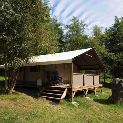 Tente en toile et en bois 5 personnes - Grande Lodge Nature et Luxe