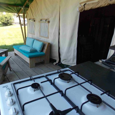 Tente en toile et en bois 5 personnes - Safari Eco