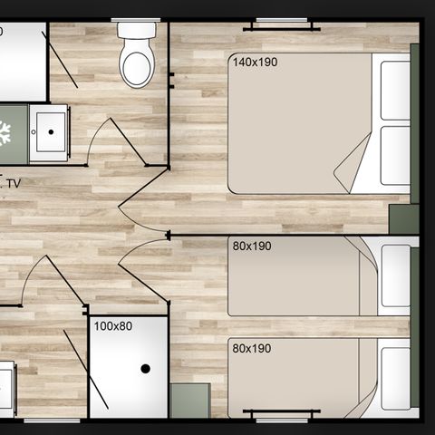 Mobilhome 8 personnes - CYPRES +++ - 4 chambres