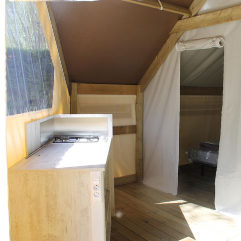 Tente en toile et en bois 4 personnes - Ecolodge confort 21m² (sans sanitaires)