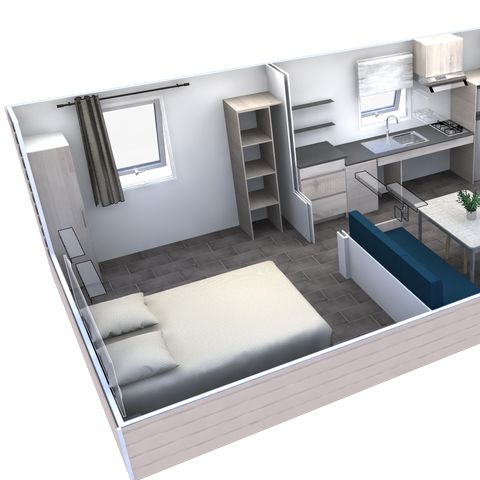 MOBILHOME 4 personnes - Confort PMR 35m² - 2 chambres + terrasse