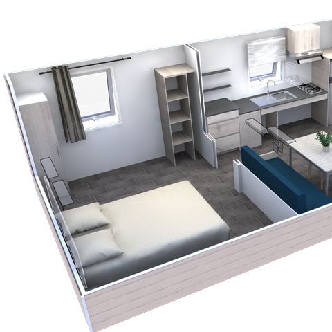 MOBILHOME 4 personas - Confort PMR 35m² - 2 habitaciones + terraza