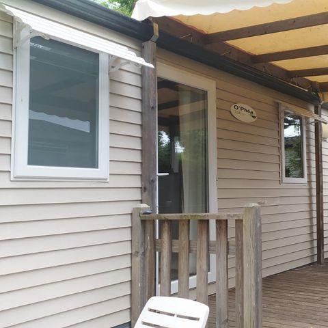 Stacaravan 6 personen - Family Confort 32m² (3 kamers) + Overdekt terras + Airconditioning