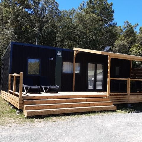 Mobilheim 7 personen - Mobilheim 35m² Premium (3 Zimmer) + Terrasse + LV + TV + Clim