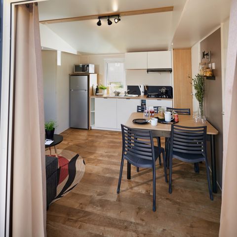 Mobilheim 7 Personen - Mobilheim 35m² Premium + (3Sch-6/7Pers) + Terrasse + LV + TV + Clim