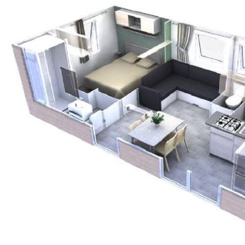 Stacaravan 6 personen - 2 Slaapkamers EVO29 + Airconditioning op zondag