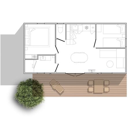 BUNGALOW 4 personnes - Cottage Bali 4 pers 2 Ch 1 Sdb ****