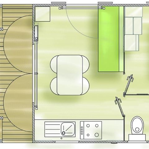 Mobile home 2 persons - Mobile-home Eco 1bed 2 persons