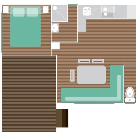 Mobile home 6 persons - Classic mobile home with semi-integrated terrace 3bed 6p