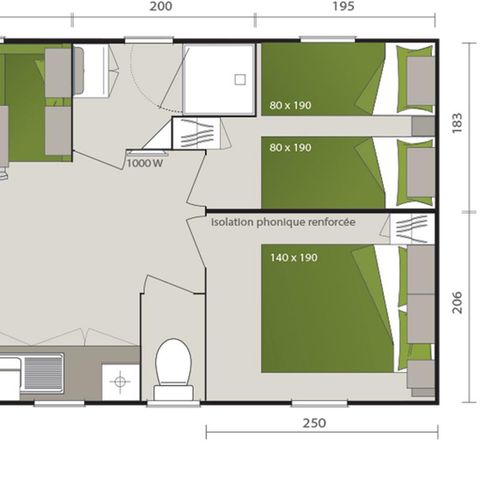 Mobile home 4 persons - Mobile-home Comfort 2bed 4p Bay
