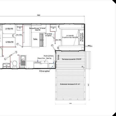 Mobile home 4 persons - Classic Mobile-home 2bed 4p semi-integrated terrace