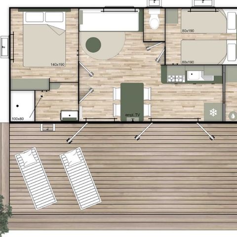 MOBILE HOME 4 people - Premium 2 bedrooms