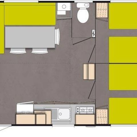 MOBILHEIM 6 Personen - Eco 3 Schlafzimmer + Terrasse - wirtschaftlich