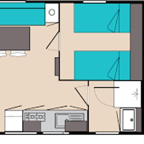 Mobile home 4 persons - MH Eco Brière 2ch 4 pers