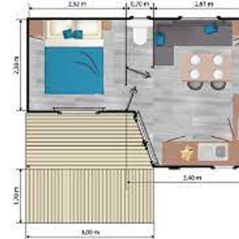 Mobile home 4 persons - MH Comfort Beach 2bed 4 pers