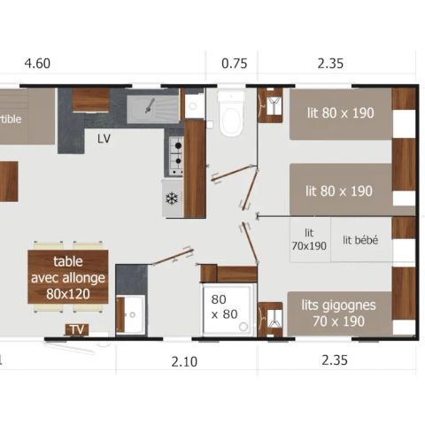 Mobilhome 6 personas - PREMIUM 40 m2