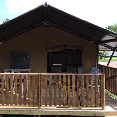 Tente en toile et en bois 4 personnes - Tente Lodge 3 Pièces 4 Personnes