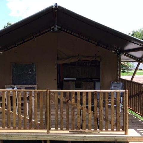 Tente en toile et en bois 4 personnes - Tente Safari 3 Pièces 4 Personnes