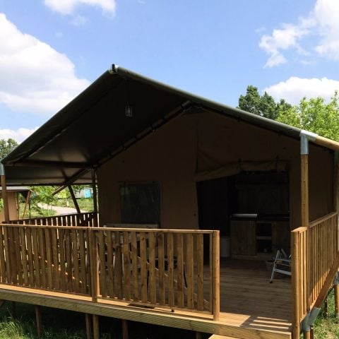 Tente en toile et en bois 4 personnes - Tente Safari 3 Pièces 4 Personnes