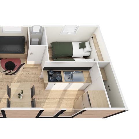 Mobilhome 4 personnes - Cosy Home Flower 29m² - 2 chambres - CLIM - TV - Lave-vaisselle