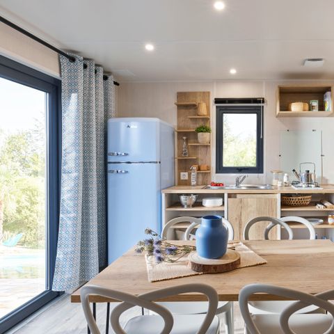 Stacaravan 4 personen - Palmy Premium 24,5m2 (2bed - 4pers) + CLIM + TV + LV + Overdekt Terras