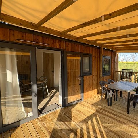 Stacaravan 4 personen - Palmy Premium 24,5m2 - 2bed - CLIM - TV - LV - Overdekt Terras