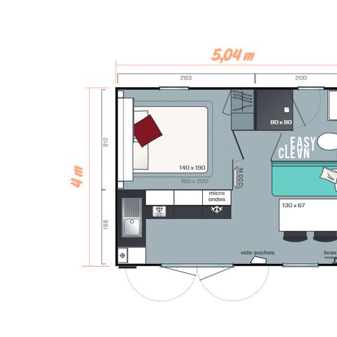 Mobile home 2 persons - Mobile-home DUO - 20m² - France
