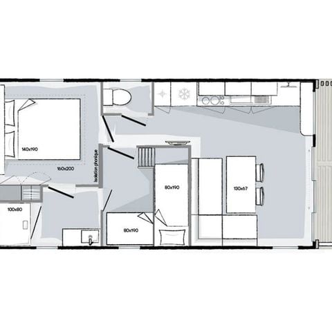 Mobilhome 4 personnes - LIVING - 28m²