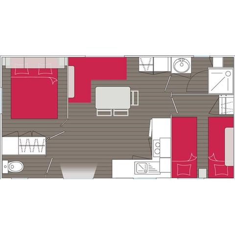 MOBILHOME 5 personnes - OAKLEY MH2 27 m²