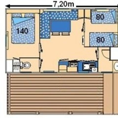 Stacaravan 6 personen - Comfort