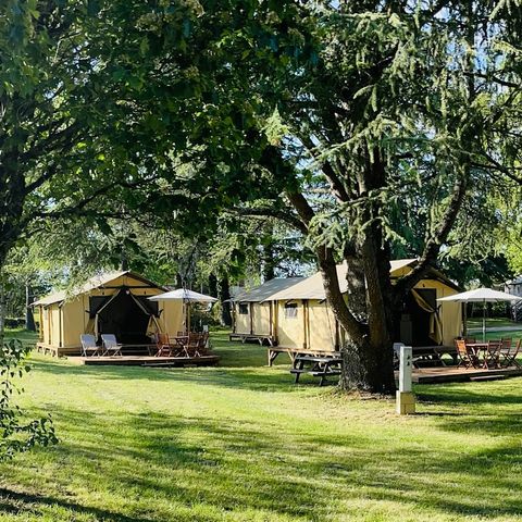 Tente en toile et en bois 5 personnes - Tente safari (sans sanitaires)