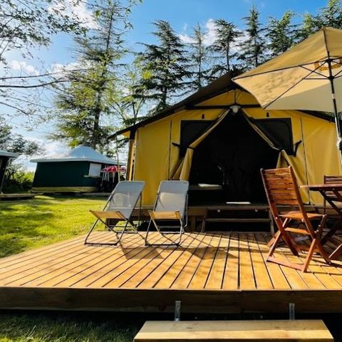 Tente en toile et en bois 5 personnes - Tente safari (sans sanitaires)