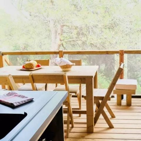 TIENDA DE LONA Y MADERA 5 personas - Tienda Lodge Premium 3 Habitaciones 5 Personas