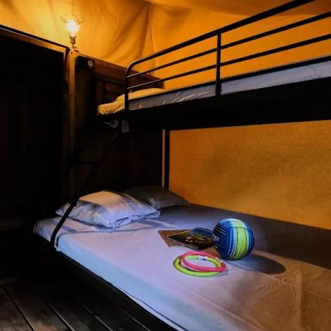 TENDA IN TELA E LEGNO 5 persone - Tenda Lodge Accogliente 3 camere 5 persone Senza servizi igienici