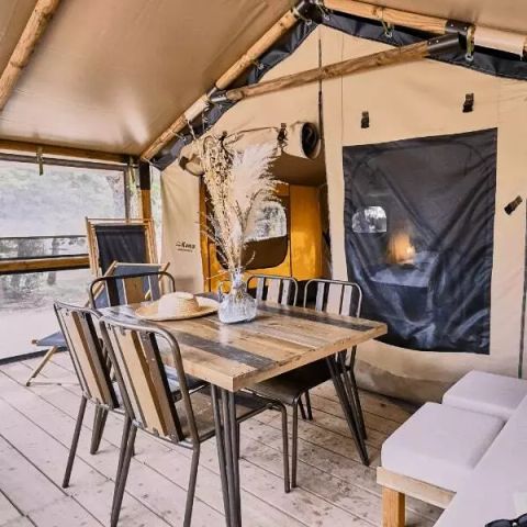 CANVAS AND WOOD TENT 5 people - Lodge Tent Cosy 3 Rooms 5 People Without Sanitary Facilities