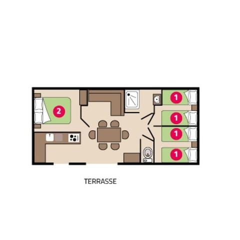 MOBILHOME 6 personnes - Clim Trio