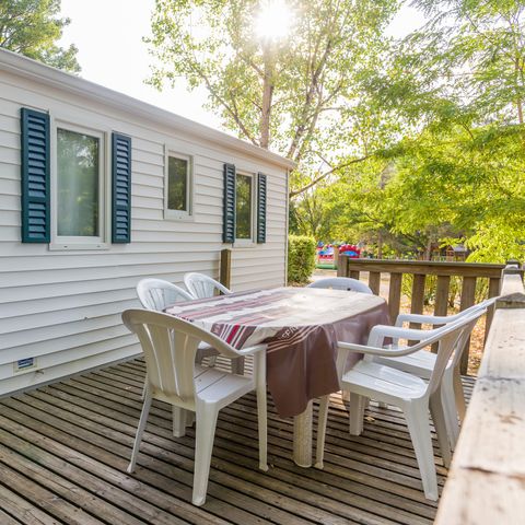 Mobilheim 6 personen - Mobilheim 3 Schlafzimmer - nicht überdachte Terrasse (Etagenbetten)