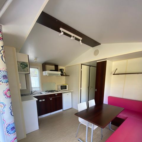 Mobilheim 5 personen - Mobilheim 2 Zimmer - halbüberdachte Terrasse