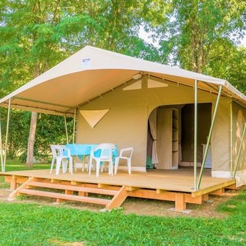Canvas and wooden tent 5 persons - 2-bedroom lodge tent