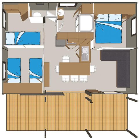 Chalet 6 persons - CONFORT EDEN 35m² - 3 bedrooms - terrace
