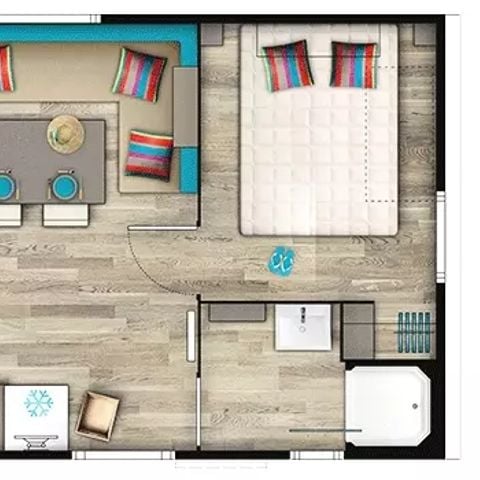 Mobilhome 6 personnes - Mobil Home Confort Plus 4 Pièces 6 Personnes + TV