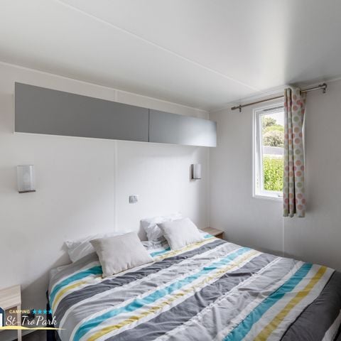 Stacaravan 2 personen - Comfort stacaravan 18.60 m² (1 slaapkamer) + halfoverdekt houten terras