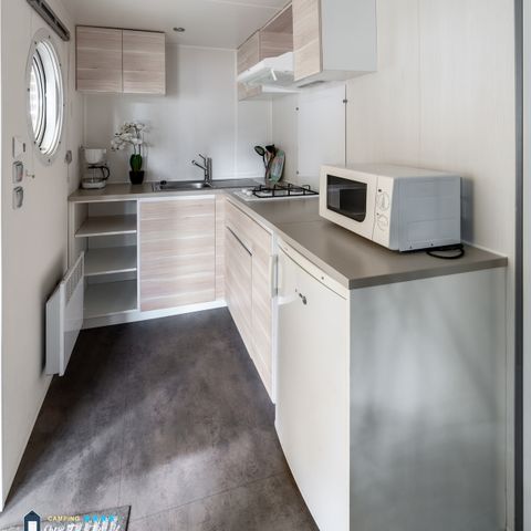 Mobile home 2 persons - Comfort mobile home 18.60 m² (1 bedroom) + semi-covered wooden terrace