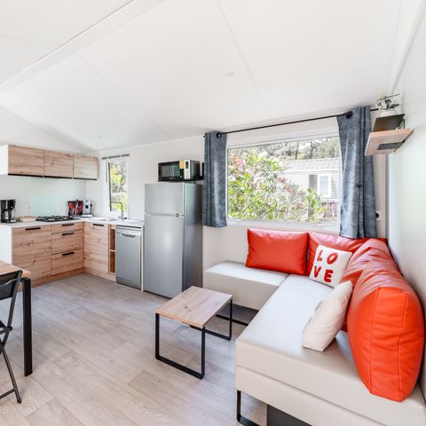 Mobile home 4 persons - 31m² Premium mobile home (2 bedrooms) + dishwasher + 15m² semi-covered terrace