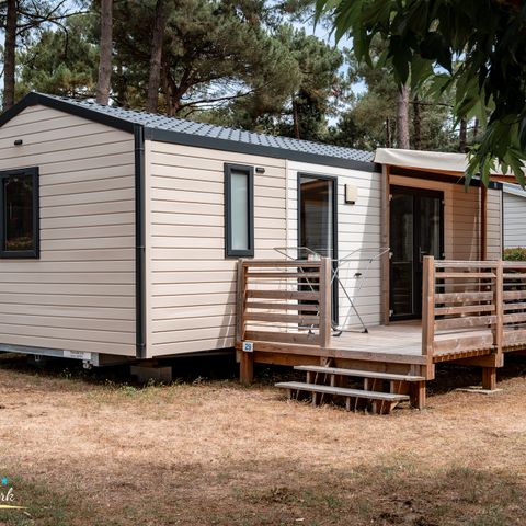 Mobile home 4 persons - 31m² Premium mobile home (2 bedrooms) + dishwasher + 15m² semi-covered terrace