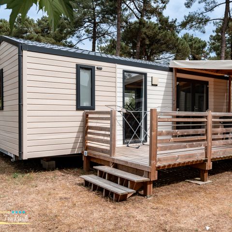 Mobile home 4 persons - 31m² Premium mobile home (2 bedrooms) + dishwasher + 15m² semi-covered terrace