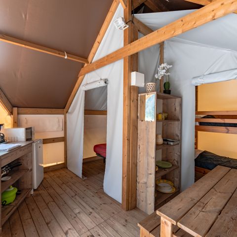 Lodge 4 persons - Écolodge Confort 17m² tent (2 bedrooms) - without sanitary facilities